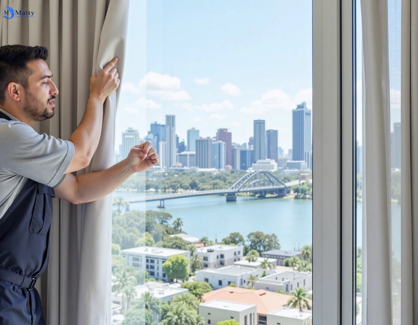 Professional curtain steam cleaning service coorparoo QLD by Matty Curtain Cleaning