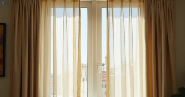 Dusty and dull curtains in coorparoo before steam cleaning
